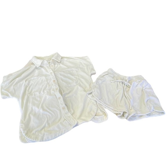 SUMMERSALT The Towel Terry Button-Down Shirt & Softest French Terry Lounge Short - Picture 4 of 14